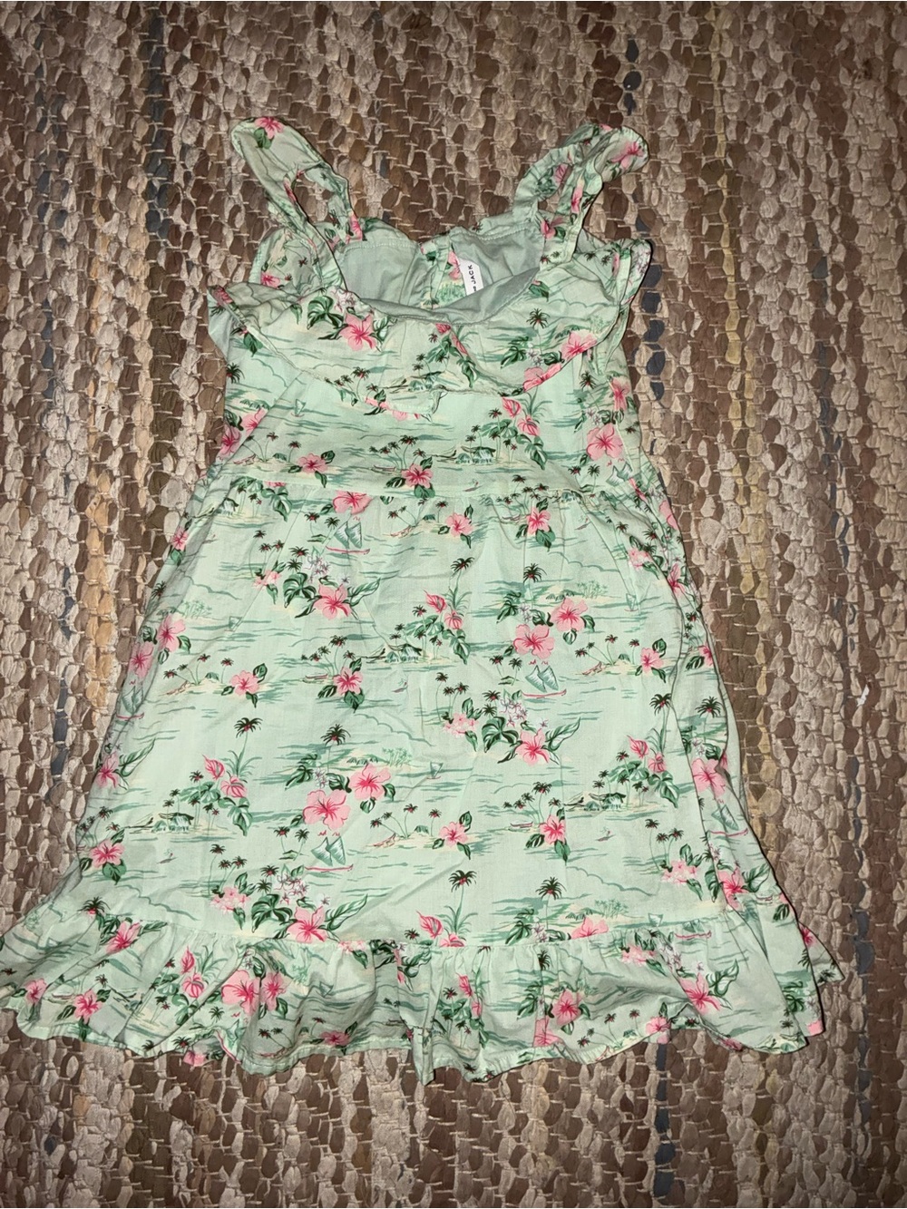 Janie and Jack Mint Green Floral Sundress with Pink Blossoms